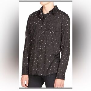 Saint Laurent Black Shirt with White stars Western Style button up size S